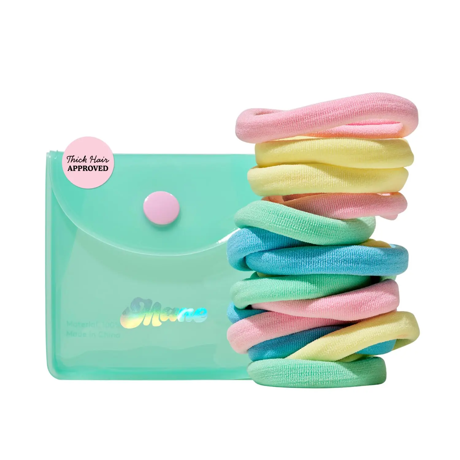 

Extra-Wide Fabric Hair Ties for Thick Hair, 8 Count - Soft Elastic Bands, No Damage, Colorful Ponytail Holders, Travel Case