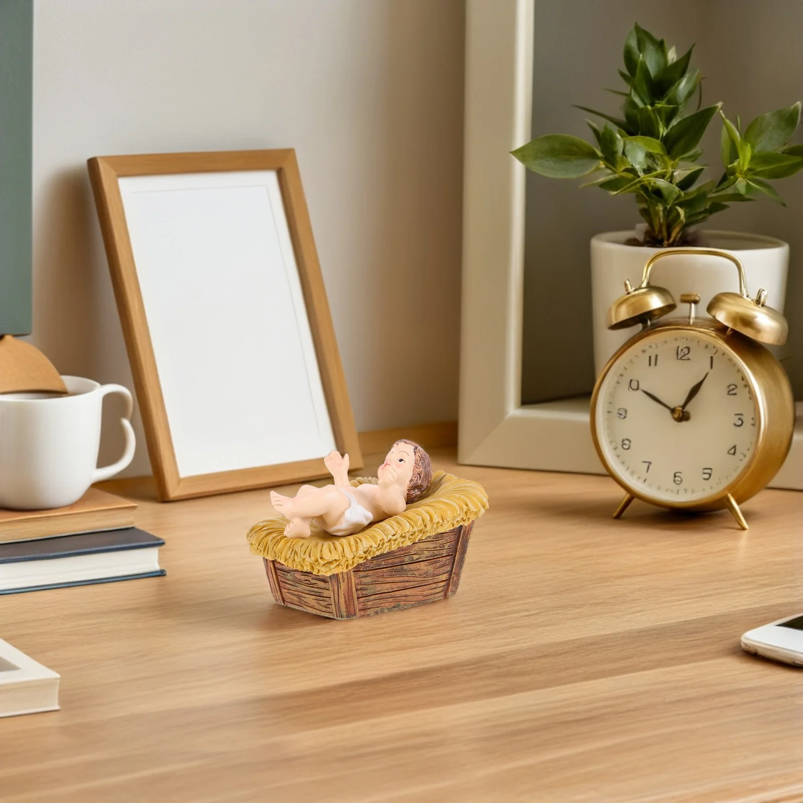 

2pcs Resin Jesus Statue Mini For Nativity Scene Catholic Home Decor Desktop Mini Jesus Figure Christmas Ornament