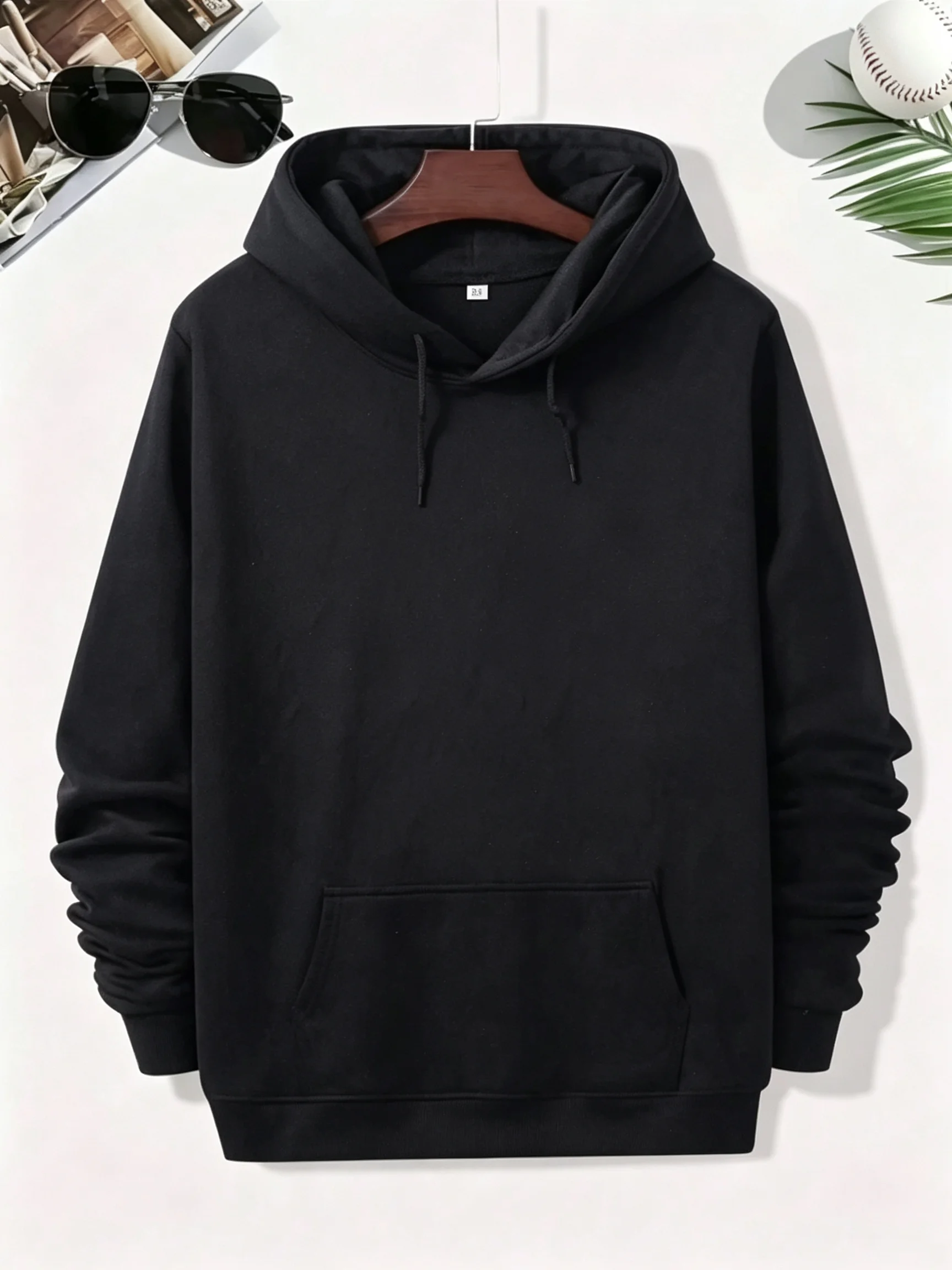 Mens Urban Punk Hoodie With Large Back Skull Rock Hand Print, Unique Yellow‑Eye Skull Skeleton Rock Gesture Art Long‑sleeve Pullover Hooded Sweatshirt Casual Street Tops