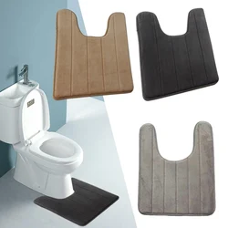 U-Shaped Water Absorbing Mats Bathroom Toilet Mats Household Slow Rebound Kitchen Mats Toilet Floor Mats Toilet Accessories