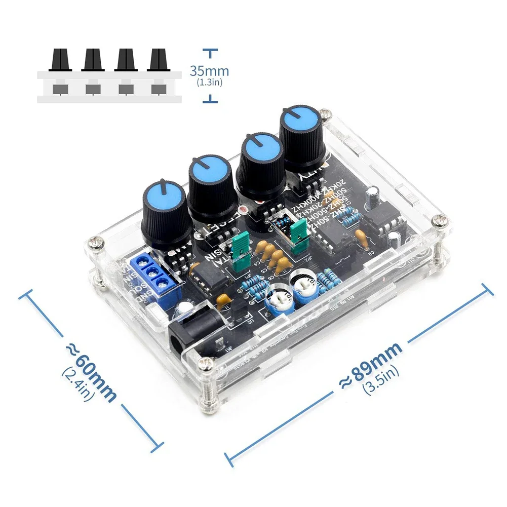 ICL8038 Generator sygnału DIY zestaw Sine/Triangle/Square pilatooth 5Hz-400kHz zestaw do eksperymentów z amplitudą regulowana częstotliwość