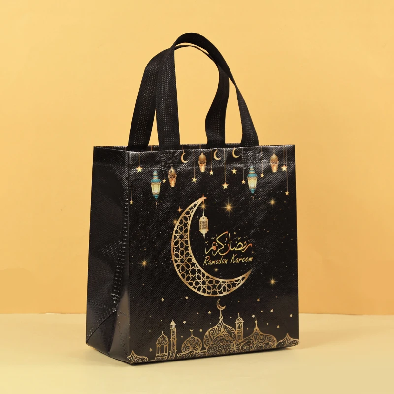 1/4Pcs Ramadan Kareem Gift Bags Nonwoven Candy Cookie Snack Packaging Bag Box Eid Mubarak Muslim Islamic Festival Party Supplies