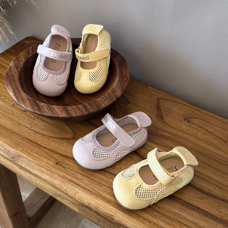 

Детская повседневная обувь, модная летняя обувь из искусственной кожи, однотонная, для девочек, на липучке, противоскользящая, желтая, фиолетовая, размеры 15-25