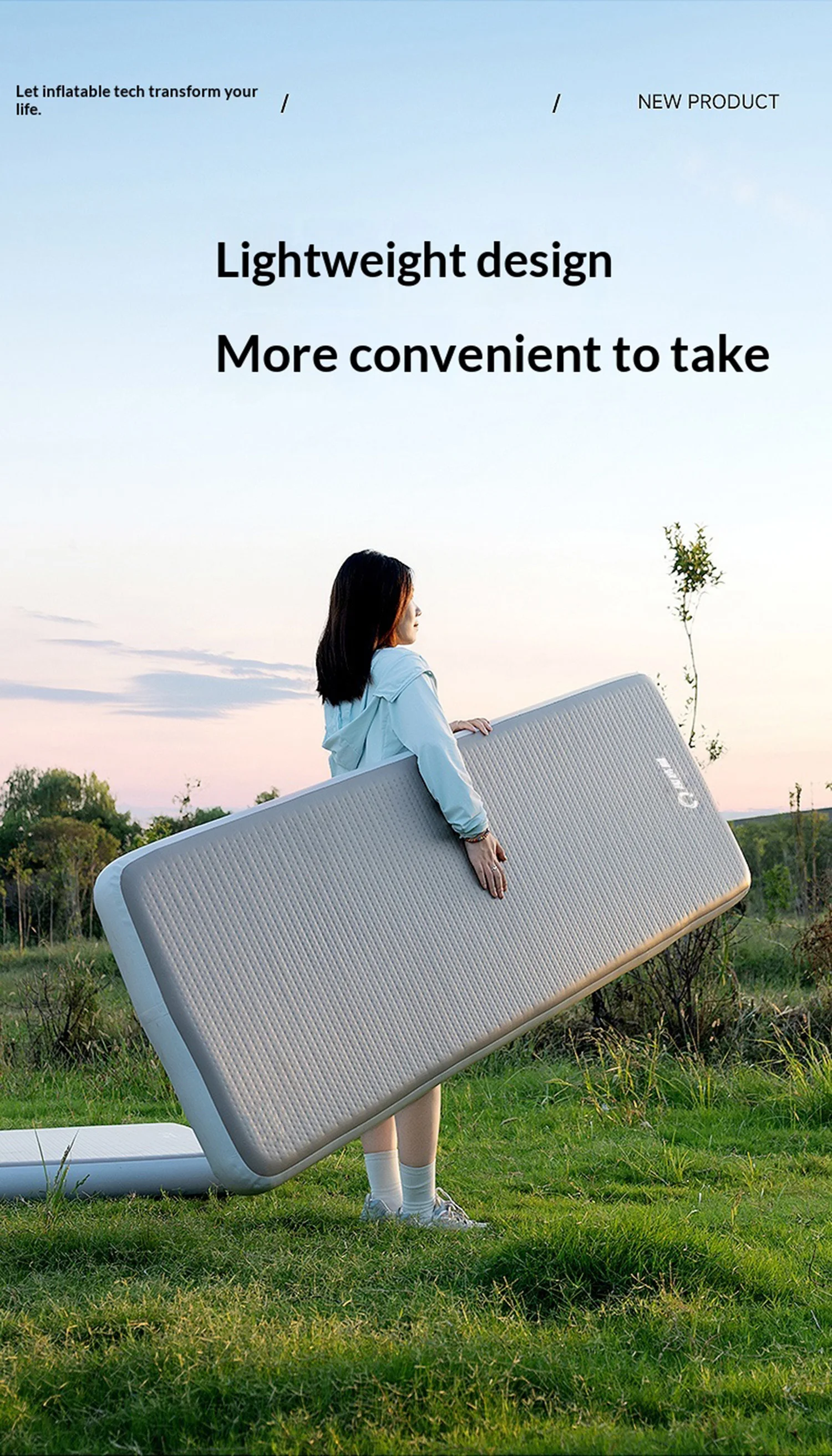 Lohascamping Air Mattress Compact Folding Sleeping Bed Camping Tent Mat 1-2 Person Inflatable Mat 10cm Thicken Sleeping Mat
