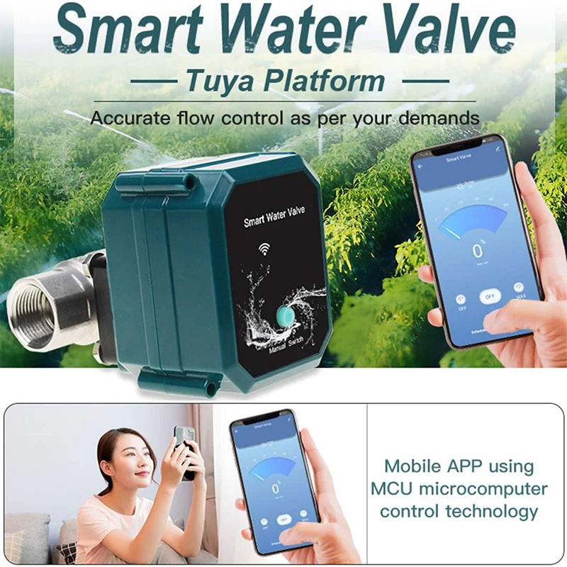 FrankEver WIFI Smart Water Timer Wireless Water Valve Remote Control Smart Automatic Watering Works with Alexa Google Home Tuya