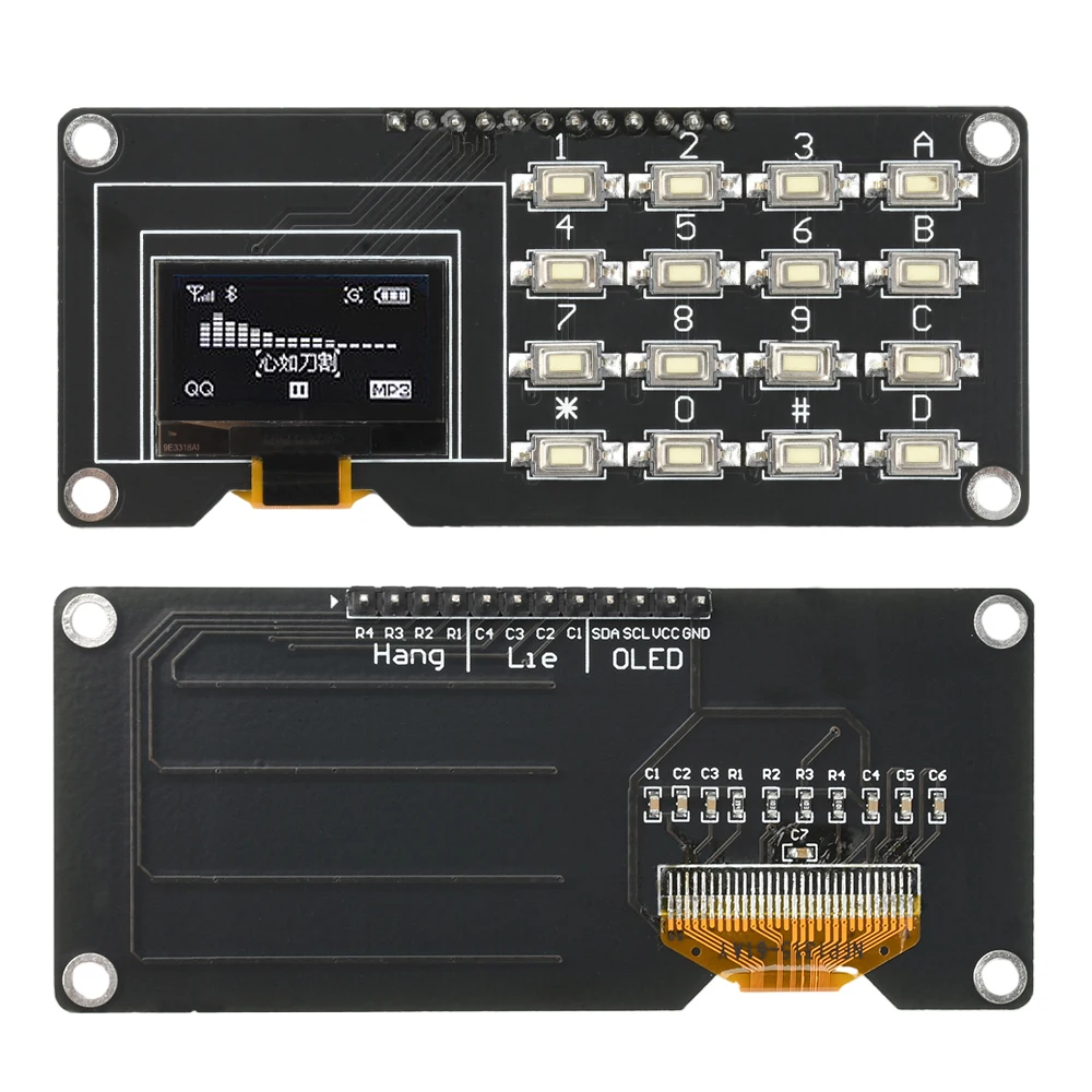 0.96 /1.3 inch OLED display SH1106 SSD1315 SSD1306 with 4x4 keyboard 16P button Display Module screen module for arduino