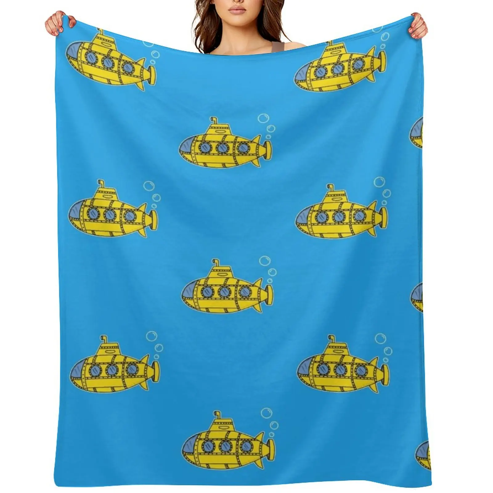 

Submarine Doodle Throw Blanket Sofa Throw Cute Plaid Moving Luxury Blankets