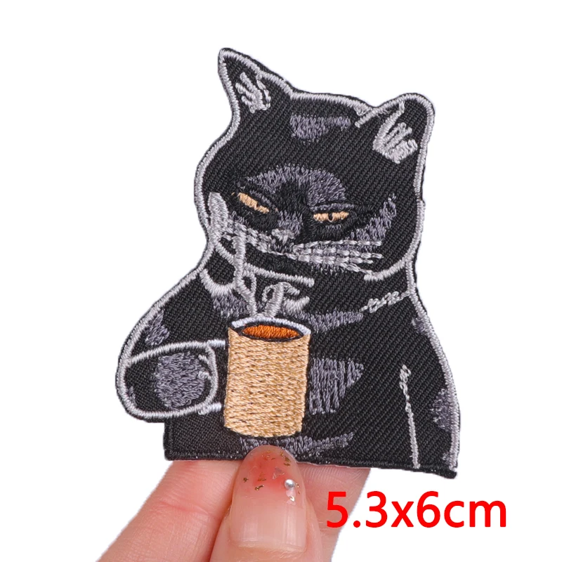 Funny Cat Avocado Patch Cartoon Sew Applique Iron On Patches For Clothing Animal Embroidered Patches On Clothes Ironing Stickers