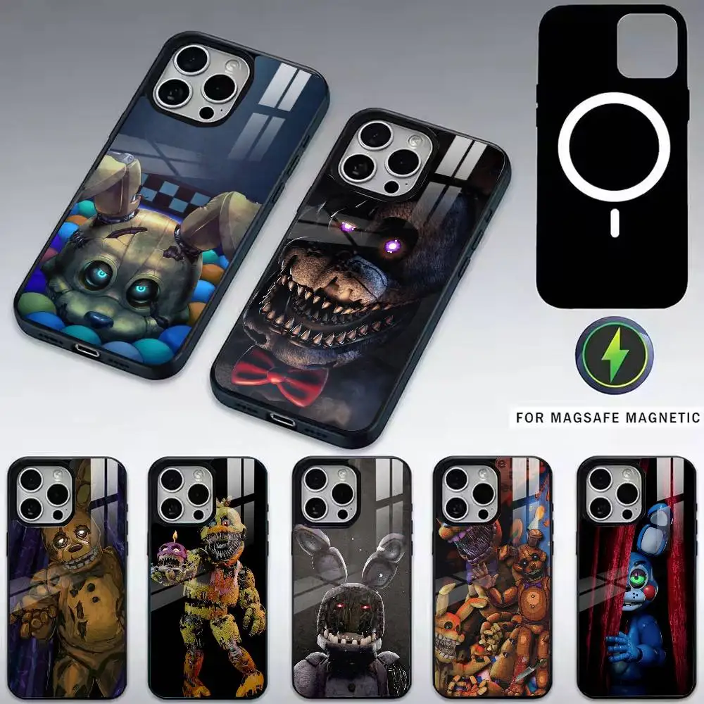 

Чехол для телефона Five Nights at Freddy's с Бонни-кроликом для iPhone 17, 16, 15, 14, 13, 12, 11 Plus, Pro, магнитный, для беспроводной зарядки MagSafe