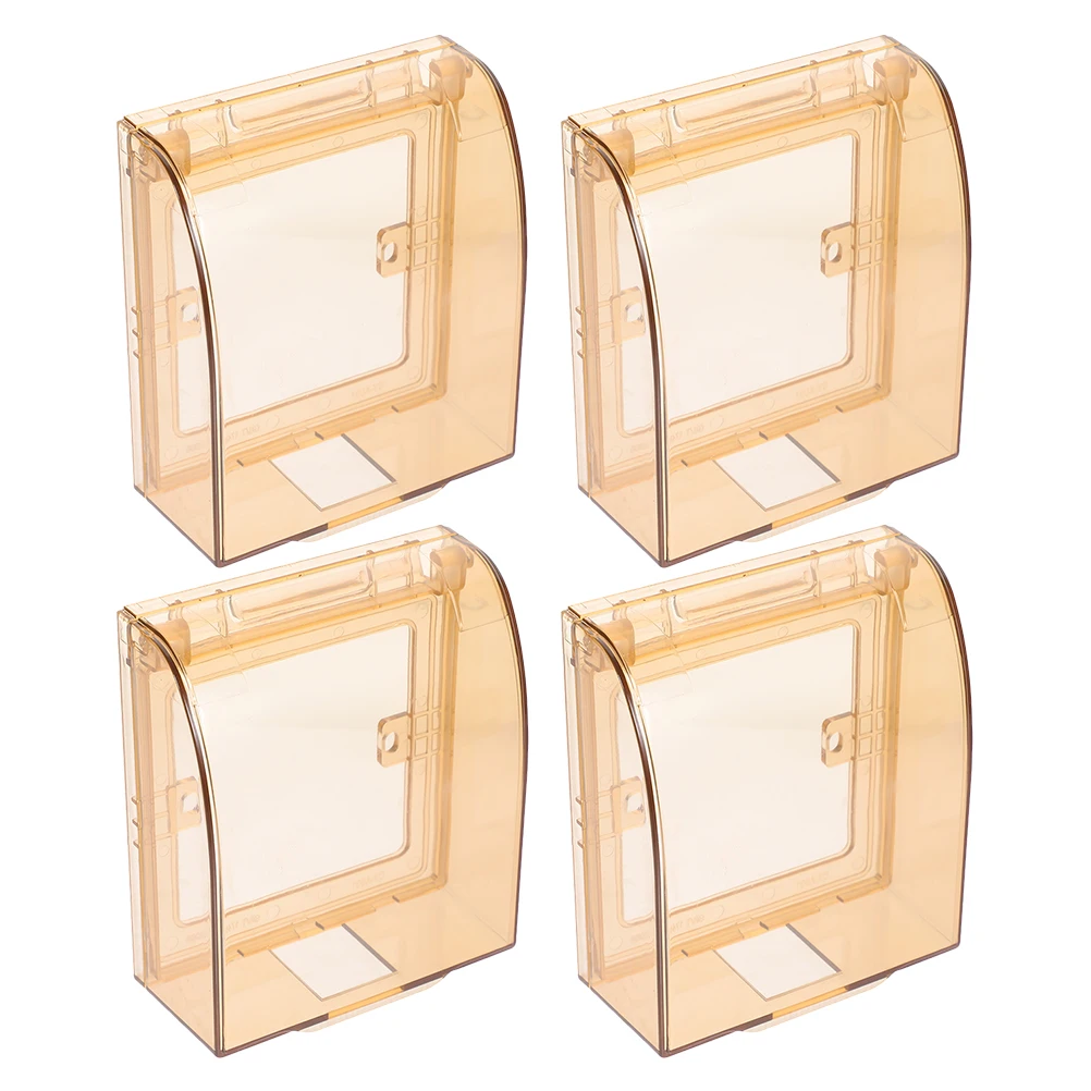 

4pcs Babyproof Socket Cover Waterproof Flip Type Outlet Protector Splash-Proof Wall Socket Box Home Office Bathroom Use