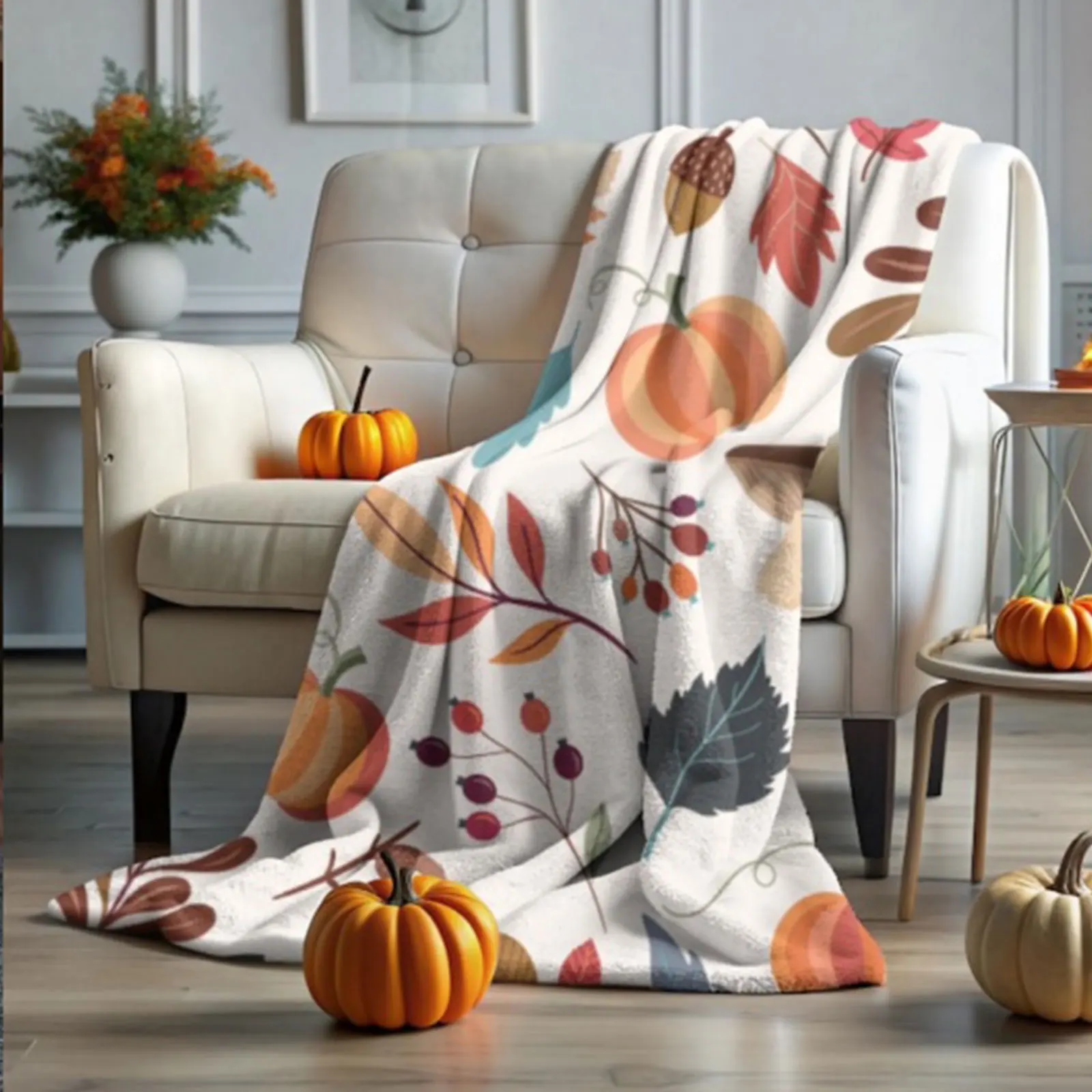 بطانية دافئة من الفلانيل على شكل يقطين الهالوين خفيفة الوزن وناعمة من القطيفة بطانية نوم هدية إبداعية لتزيين الهالوين خدعة أو تريا #5