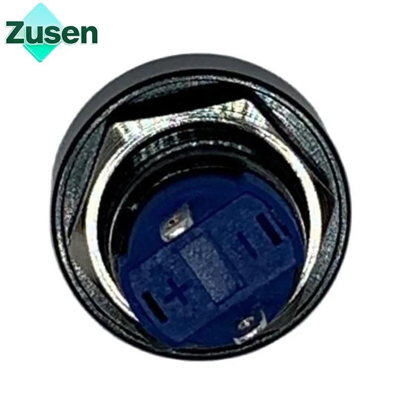 Zusen 12mm Włącz/Wyłącz Czarny Tlenek Aluminiowy 1NO Mikroprzełącznik Zatrzaskowy Przyciskowy IP65 (ZS12B-10Z/J/A)