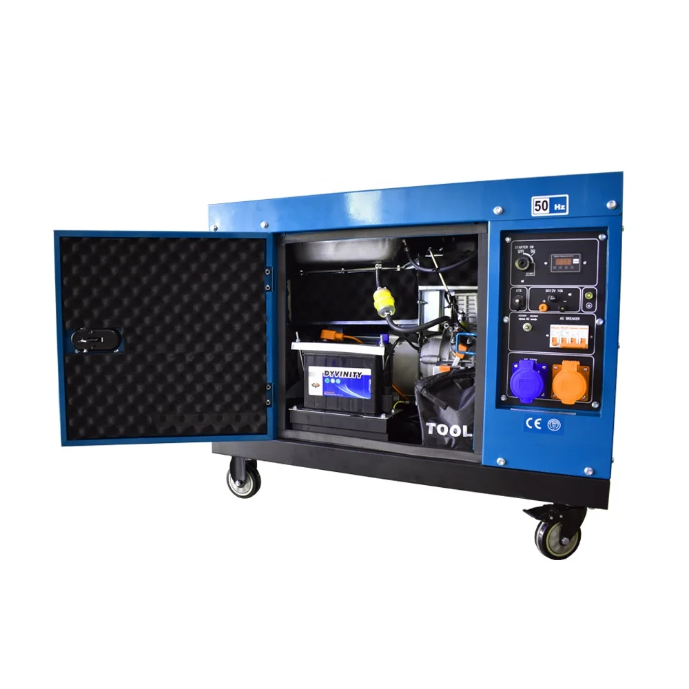 

6KW 7.5KVA 50Hz 380V 400V Air Cooled Silent Electric Power Generation Portable Diesel Generator for Home Use