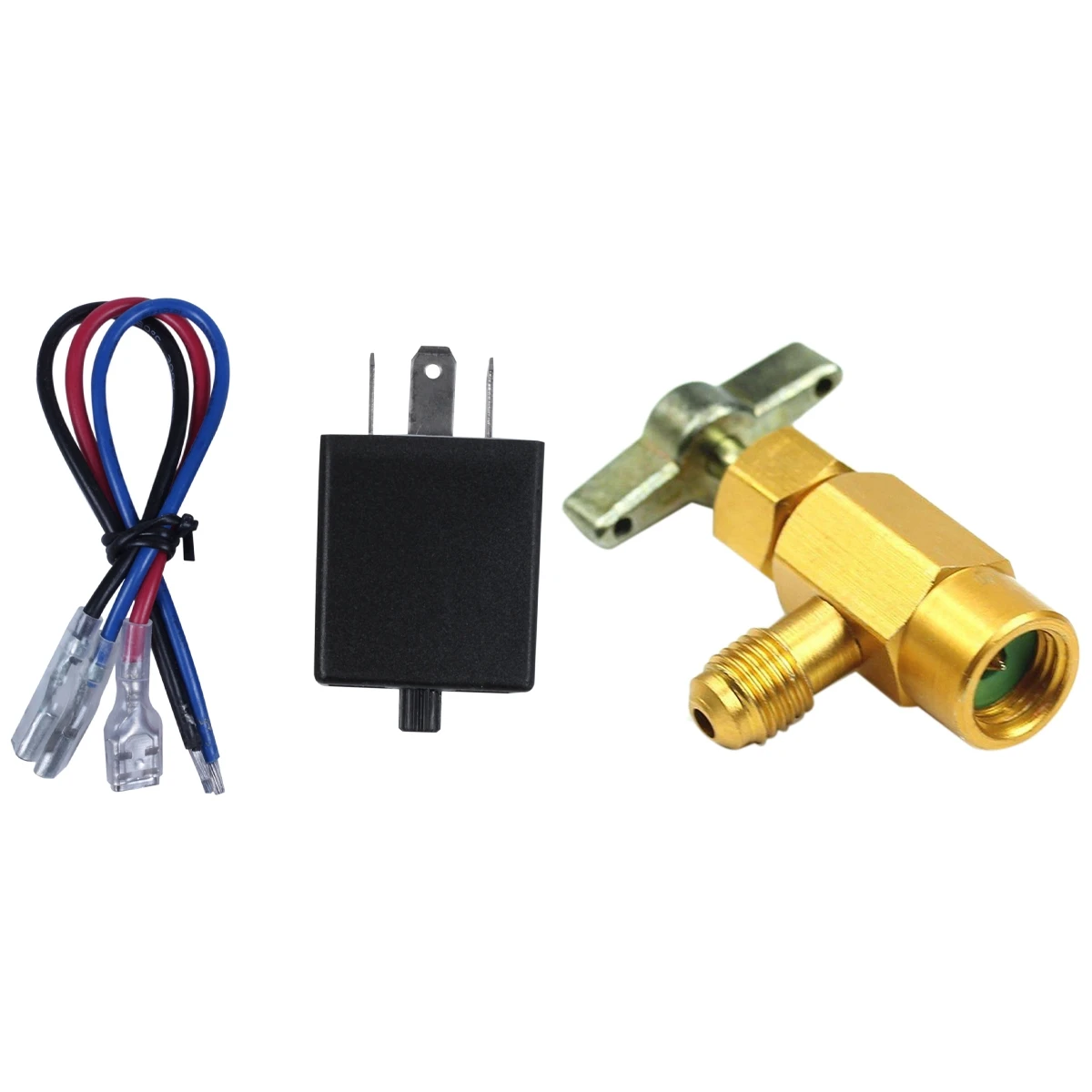 Motorcycle 3 Pin Adjustable Electronic Led Flasher Relay & 1/4 Sae M14 Thread Air Conditioner Dispensing Bottle Valve