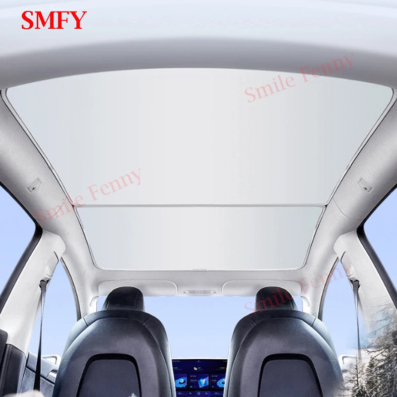 For Tesla Model 3 Y 2021-2023 Ice Crystal Nano Vehicle Sunroof Sunshade Car Roof Sun Protection Cover Heat Insulation Sun Visor