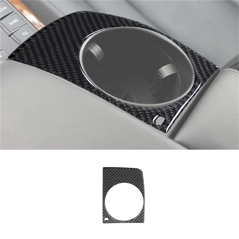 

Carbon Fiber Car Central Armrest Box Water Cup Holder Trim Frame Sticker For Audi Q7 2007-2015 Styling Accessories