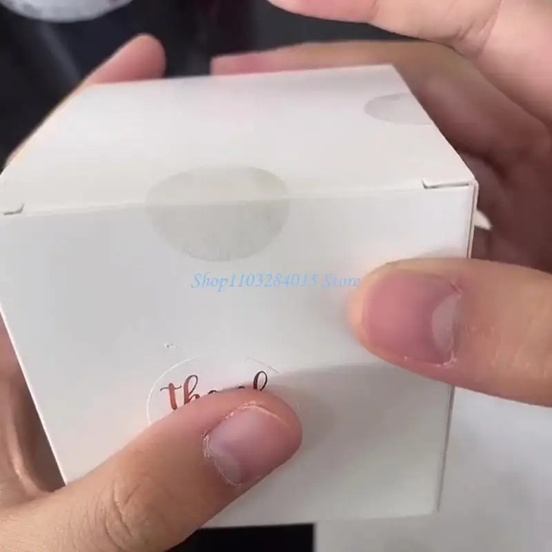 R6FF 500COUNT Clear Round Seal Adesive Adesive PVC Wrapping Etichetta per l'imballaggio