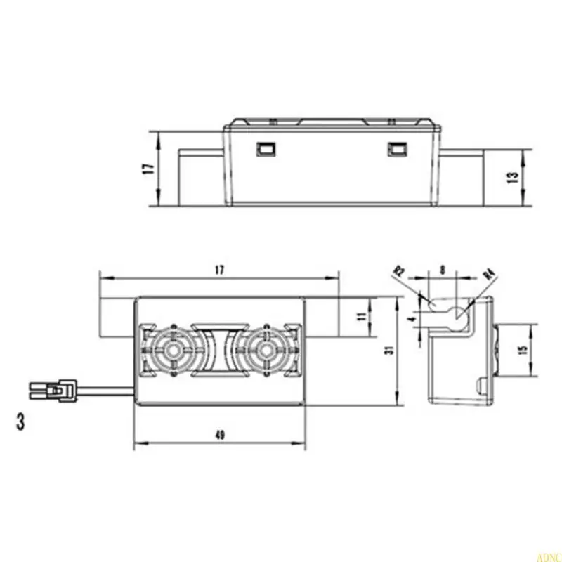 A0NC Adjunto refrigerador ozones textura plástico ionizer para reparar refrigerador