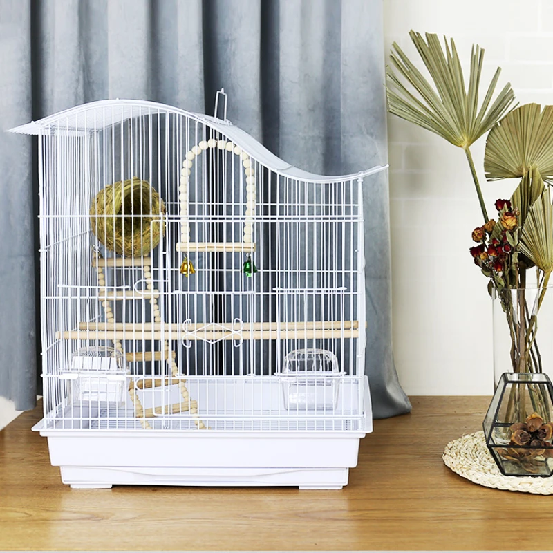 Nordic Metal Luxury Bird Cages Budgie Parrot Outdoors Household Bird Cages Portable Carrier Cage Oiseau Birds Supplies WZ50BC