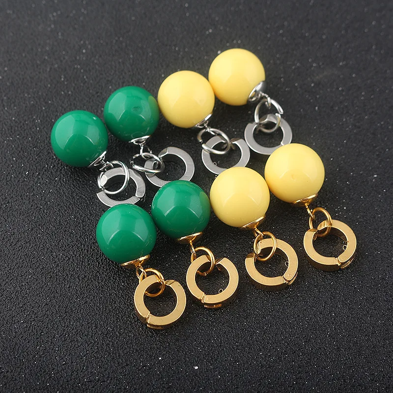 Anime DBZ Super Dragon Ball Z Son Goku Zamasu Vegetto Time Earring Ear Clips Vegeta Cosplay Merch Green Yellow Earrings Prop