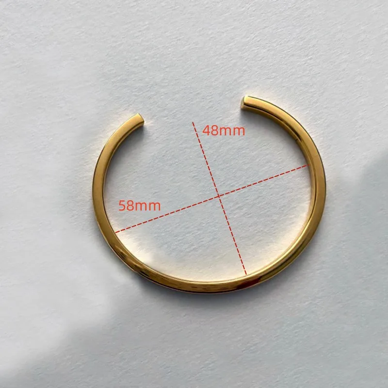 Buyee Armreif aus 925er-Sterlingsilber, weiblich, klassisch, Kreis, Polieren, einfacher offener Armreif für Damen und Herren, modischer edler Schmuck – Detail 2