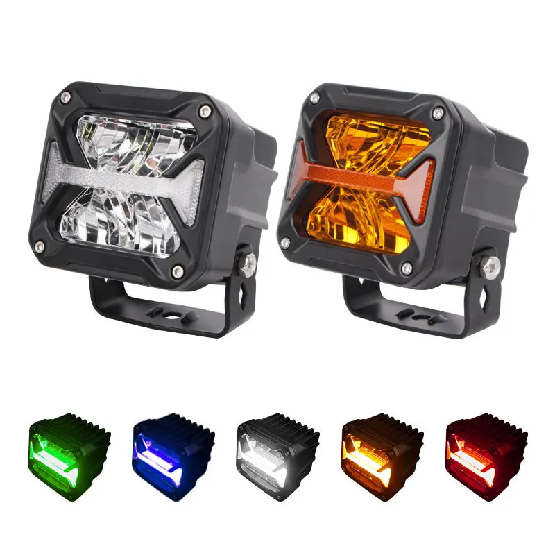 

2PCS Super Bright LED Laser Off-Road Spotlights, Roof Mount Work Lights for Cars & Trucks, Heavy-Duty Car Accessories Led Lights