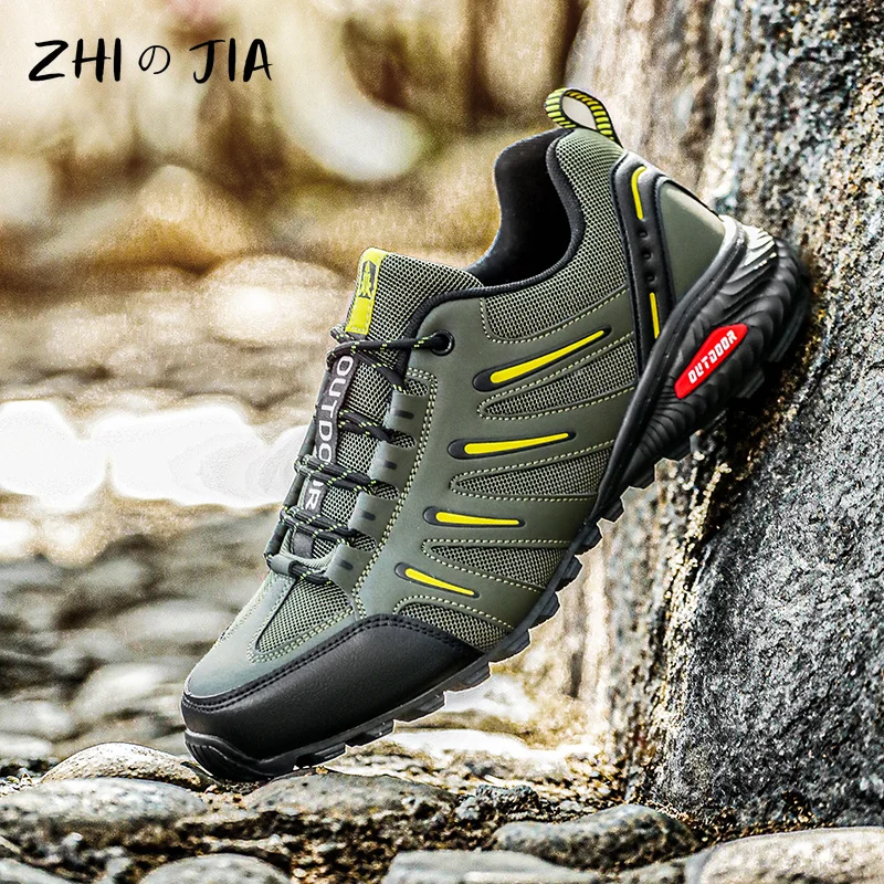 Men's Anti Slip Mountaineering Shoes Outdoor Cycling Off-road Shoes Travel Hiking Adventure Footwear Trendy Large size Sneaker