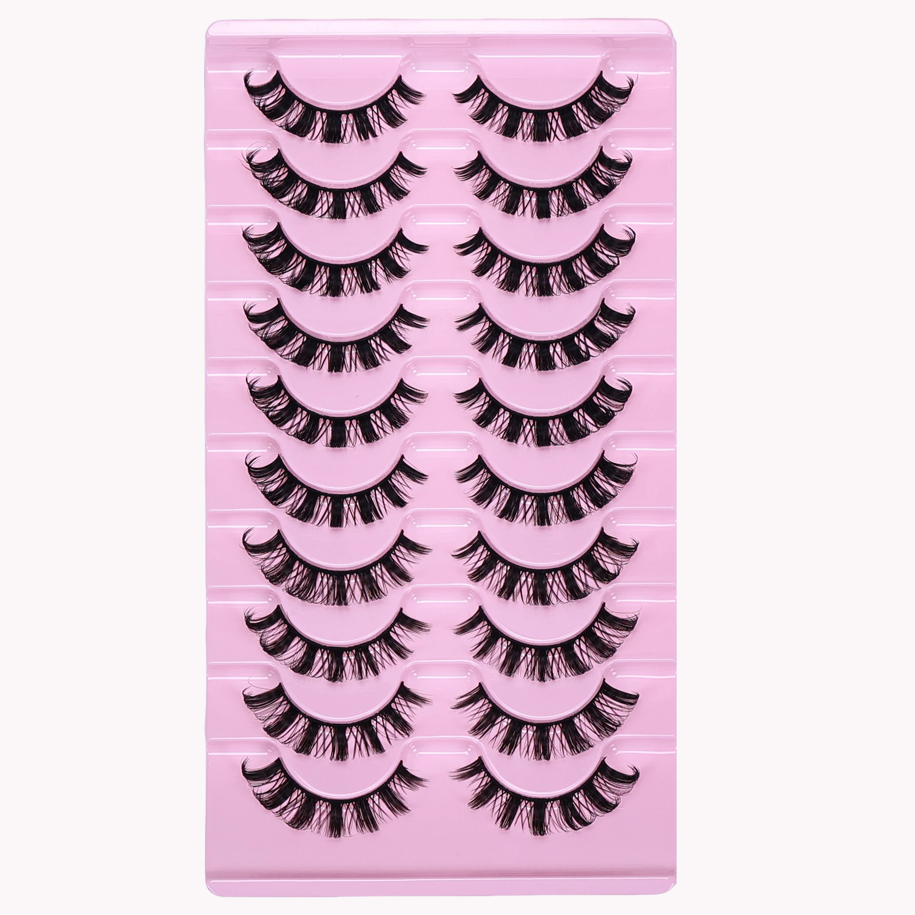 10 أزواج جلدة D حليقة 10-16 مللي متر الروسية جلدة ثلاثية الأبعاد الرموش وهمية قابلة لإعادة الاستخدام رقيق الروسية قطاع جلدة