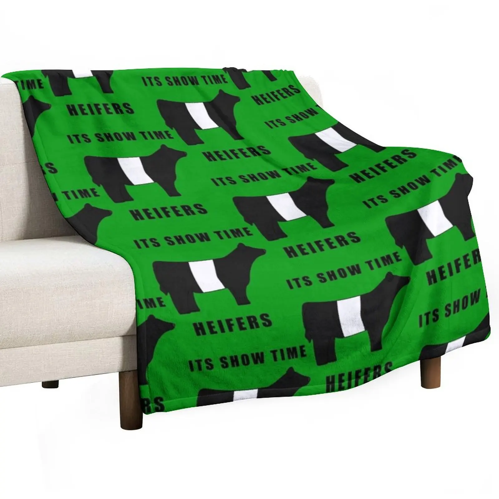 

ITS SHOW TIME HEIFERS Belted Galloway Black and white Throw Blanket Decorative Sofas Travel warm for winter Blankets