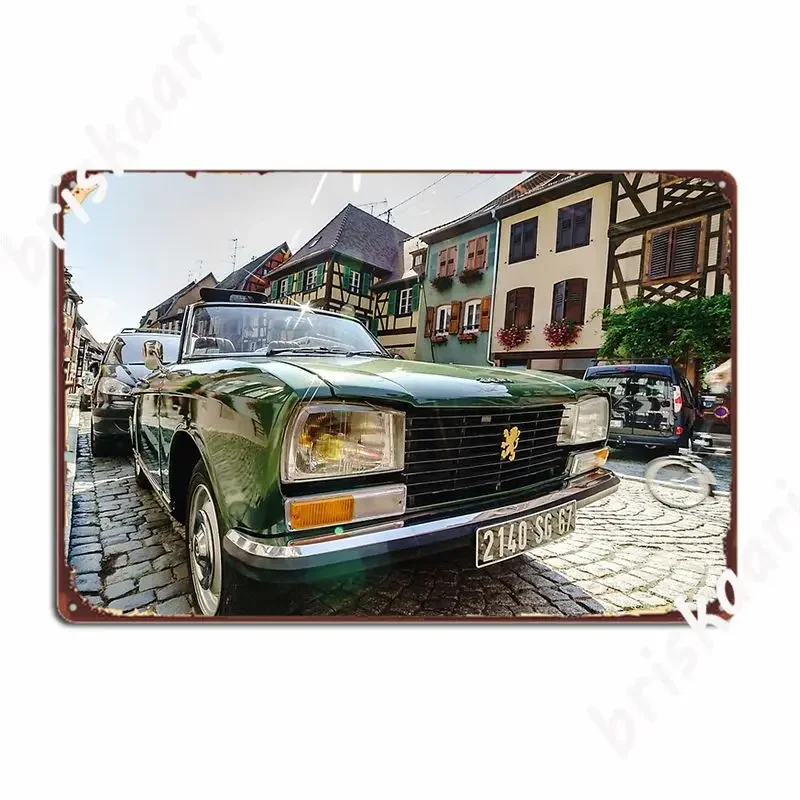 سيارة ريترو 304 في حالة جميلة يوم مشمس علامة معدنية جدار ديكور كلاسيكي كهف حانة جدار حانة تين تسجيل الملصقات