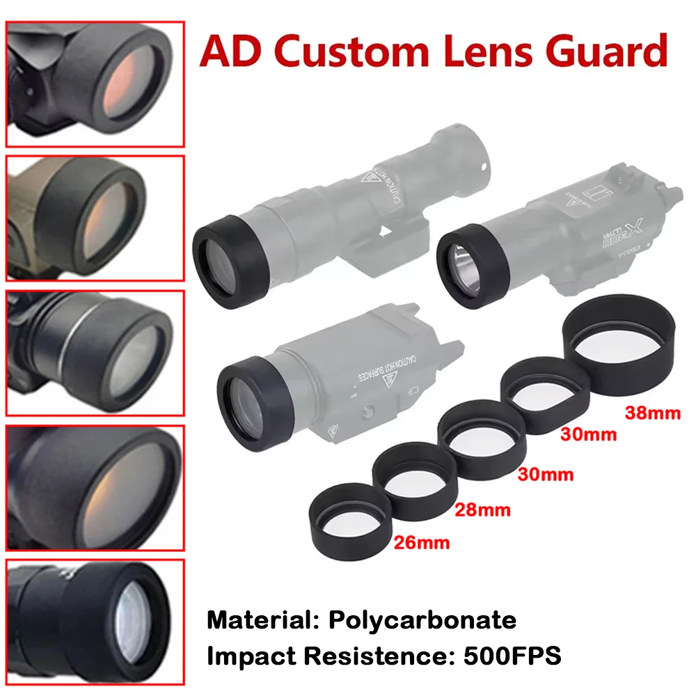 

Hunting Scope Lens Protector Tactical Sight Guard Red Dot Flashlight Durable Polycarbonate Cover Impact Resistant Shield