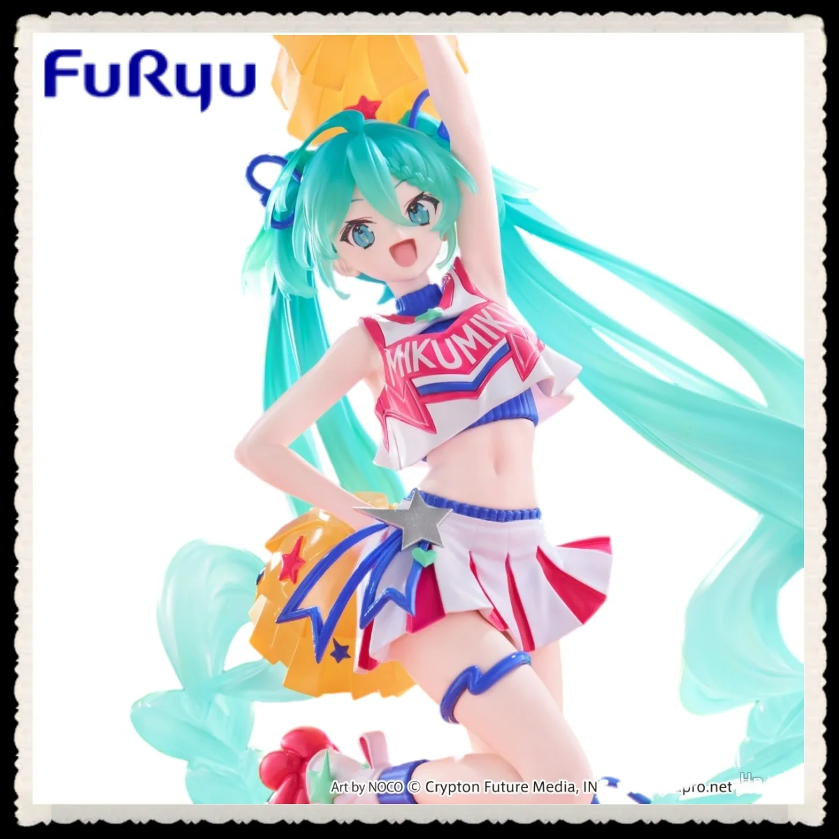 100％正規品、フリュウ・ムチュテ、初音ミク、チアリーダーのフィギュア、ピアプロ、非スケール、高さ220mm、アニメのコレクションモデル。
