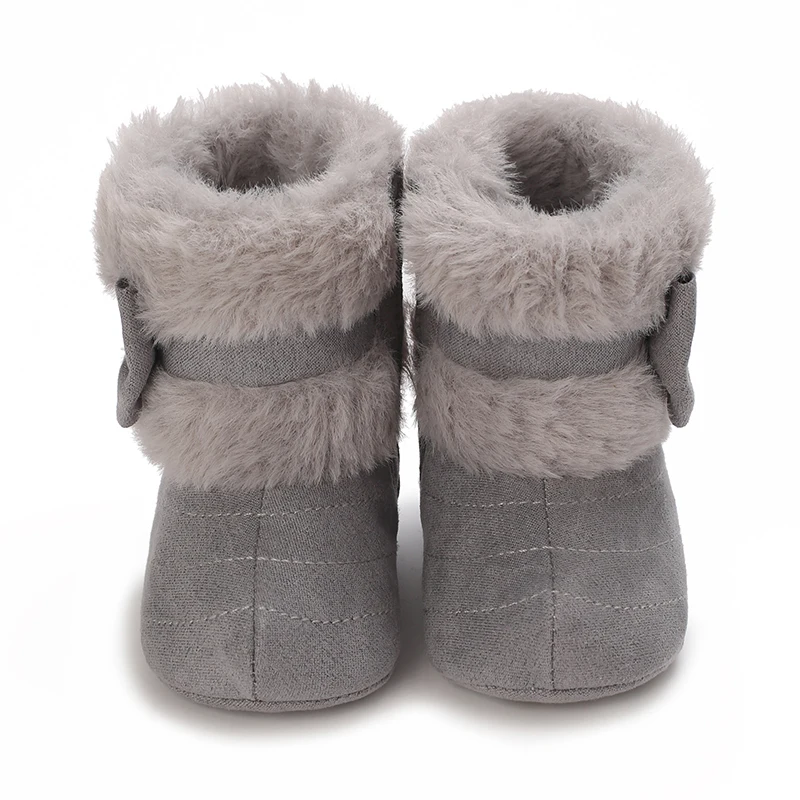 Süße Bowknot bequeme Stiefel für Mädchen weich warm plus Fleece Stiefel für Indoor Walking Herbst und Winter