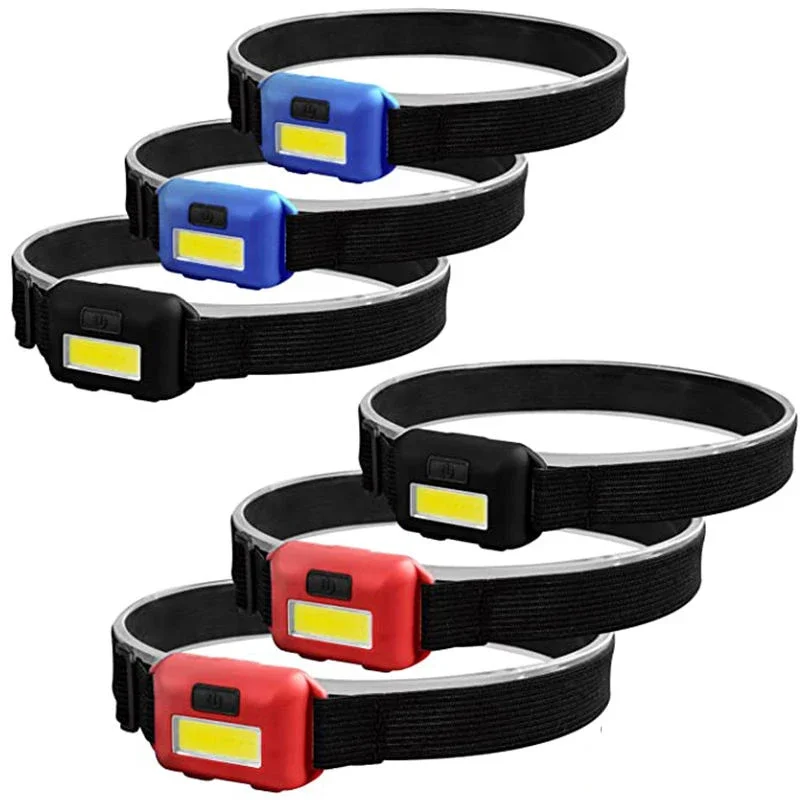 LED Headlamp Flashlight Cob Head Light Bright Head Lamp Waterproof Head with 3 Modes Batteries for Adults Kids Outdoor Camping