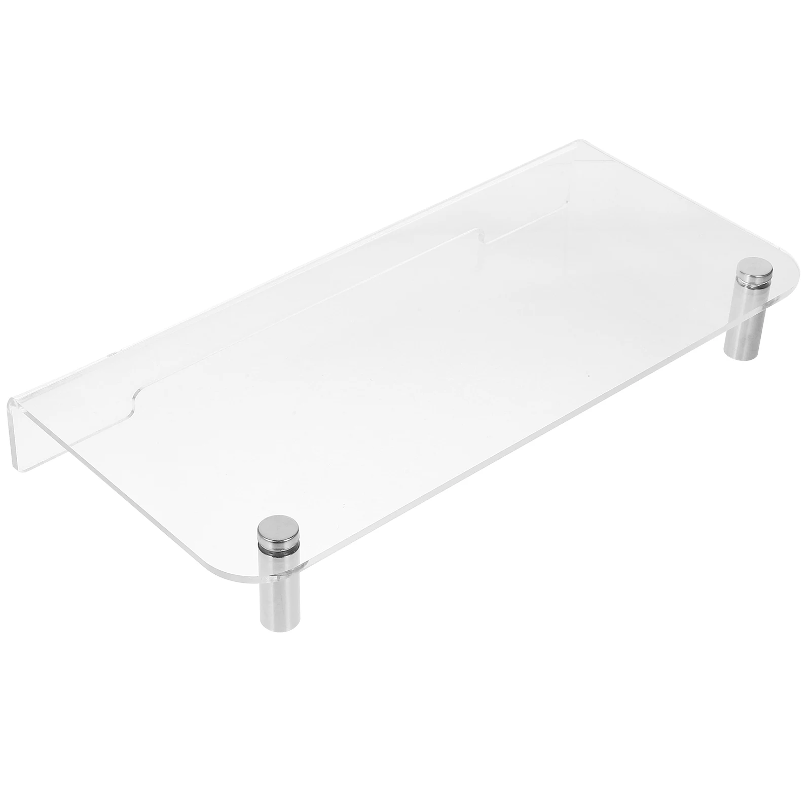 

Acrylic Monitor Stand 40x20x5cm Metal Feet Laptop Desk Organizer Elevator Rack Computer Screen Risers Storage Solution