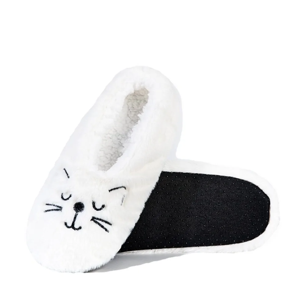 

Cozy Anti-Slip Slipper Socks Women Cartoon Cat Soft Fleece Floor Socks Indoor Shoes Warm Thicken Thermal Socks Bedroom