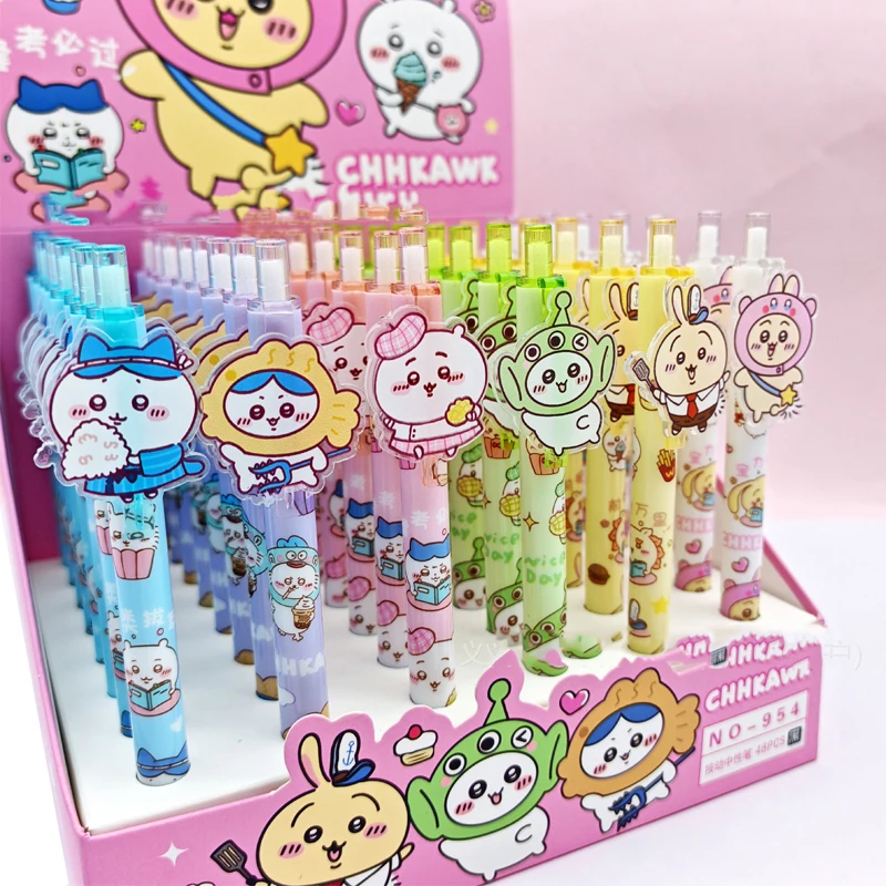 6pcs New Chiikawa Hachiware Usagi Kawaii Anime Cartoon Gel Pen Exam Black Press Sense of Luxury Student Office Holiday Gifts