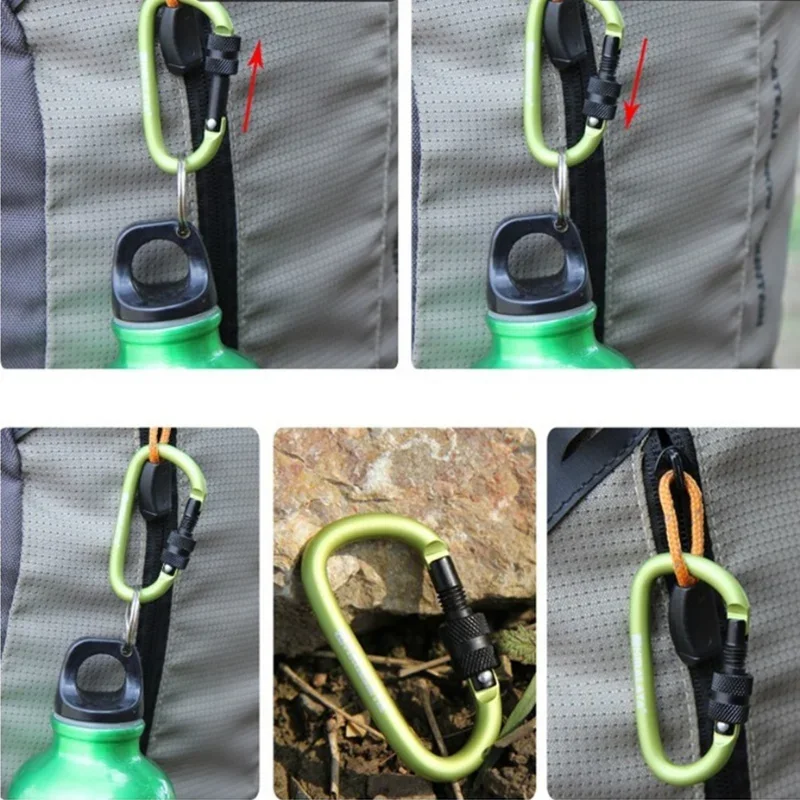 1Pcs Carabiner Climbing Travel Kit Camping Equipment Alloy Aluminum Survival Gear Camp Mountaineering Hook Outdoor Carabiner