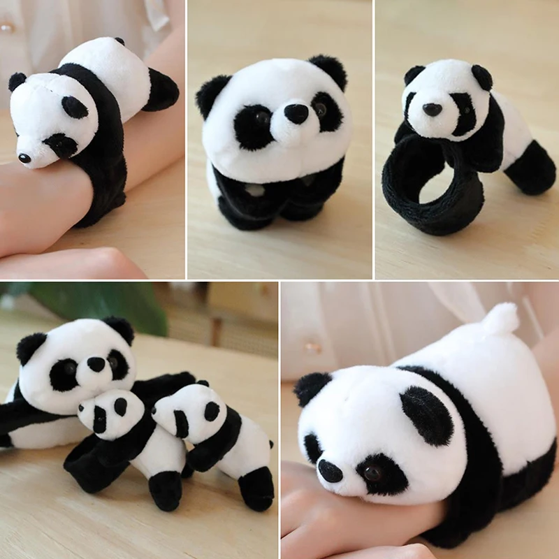 1pc Kawaii Animal Slap Snap Wrap Wristband Bracelet Panda Plush Hand Ring Wristband For Kids Toys Birthday Elegant Present