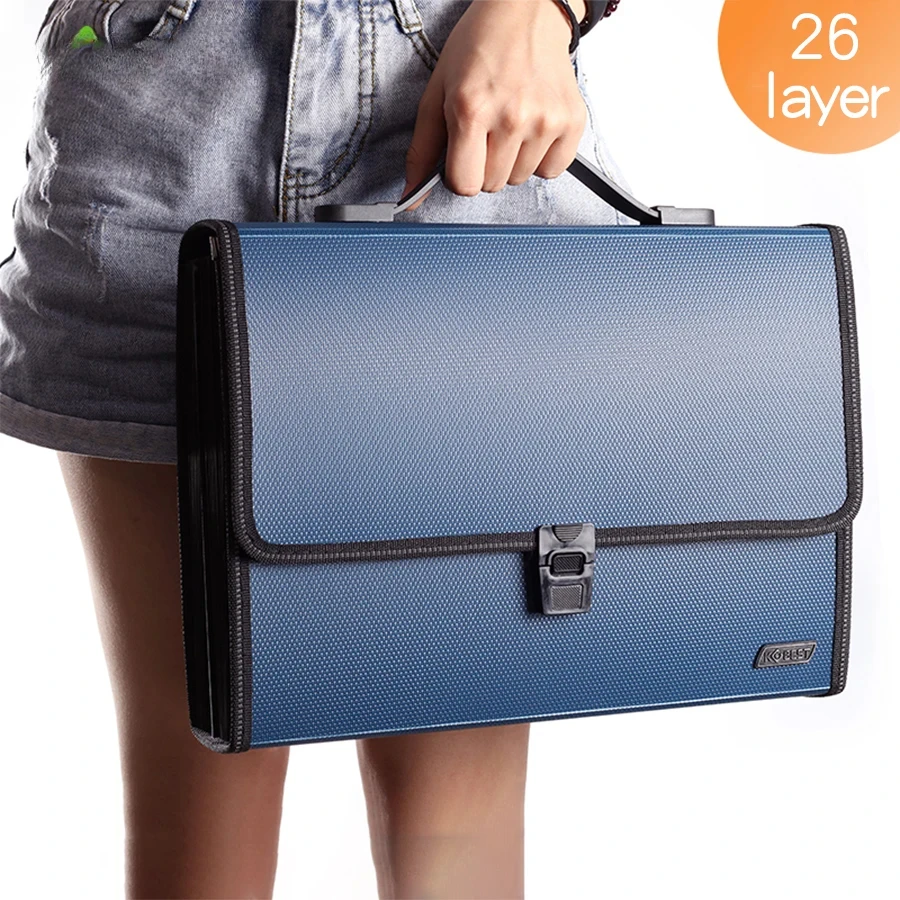 

26 Grid Thickening Expanding File Folder A4 Paper Holder Office Document Organizer Waterproof Case For Documents