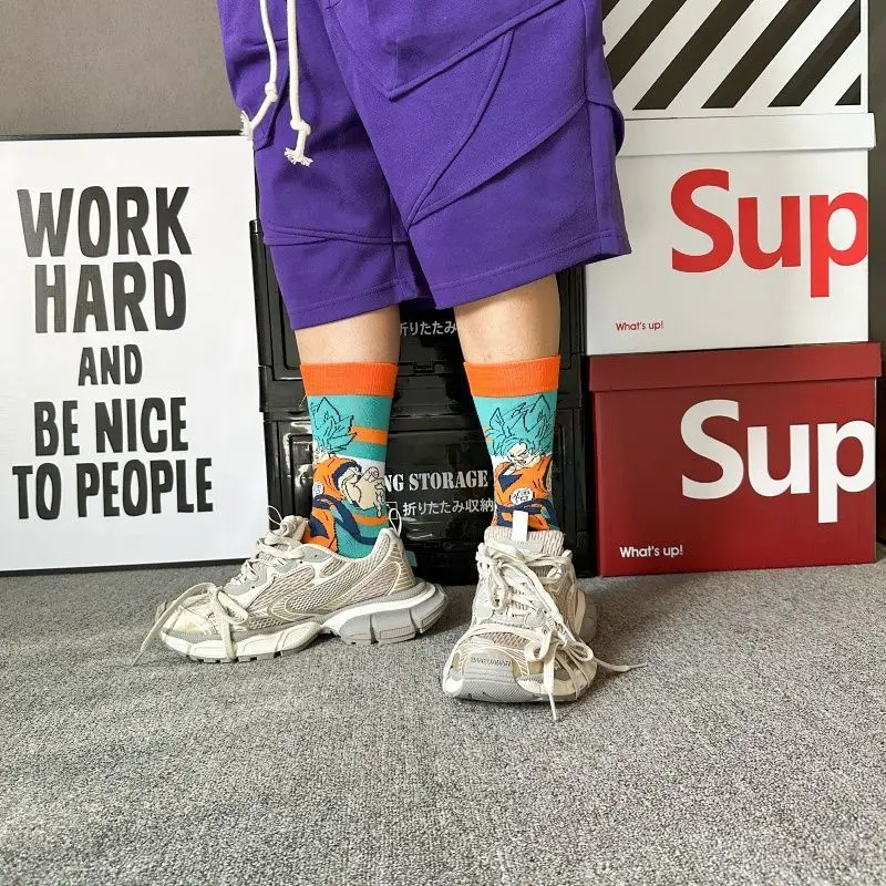 اليابانية الكرتون لعبة دراغون بول جوكو بيكولو متوسطة طول الجوارب المستقيمة أنيمي شخصية فيغيتا جوارب قطنية الصبي هدية عيد ميلاد #6