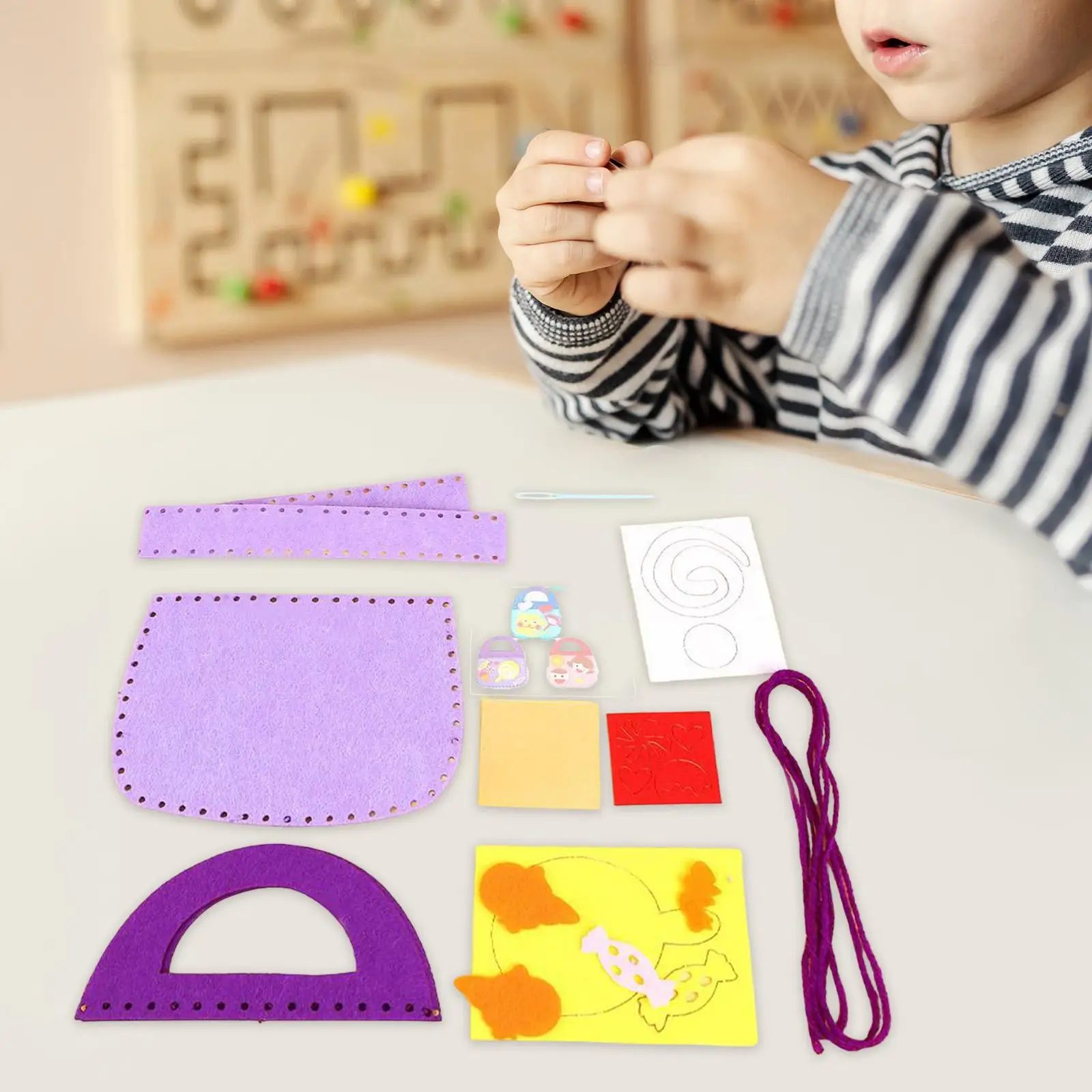 

DIY Sewing Bag Kit Handbag Material Handmade Cartoon Activity Craft Bag Making