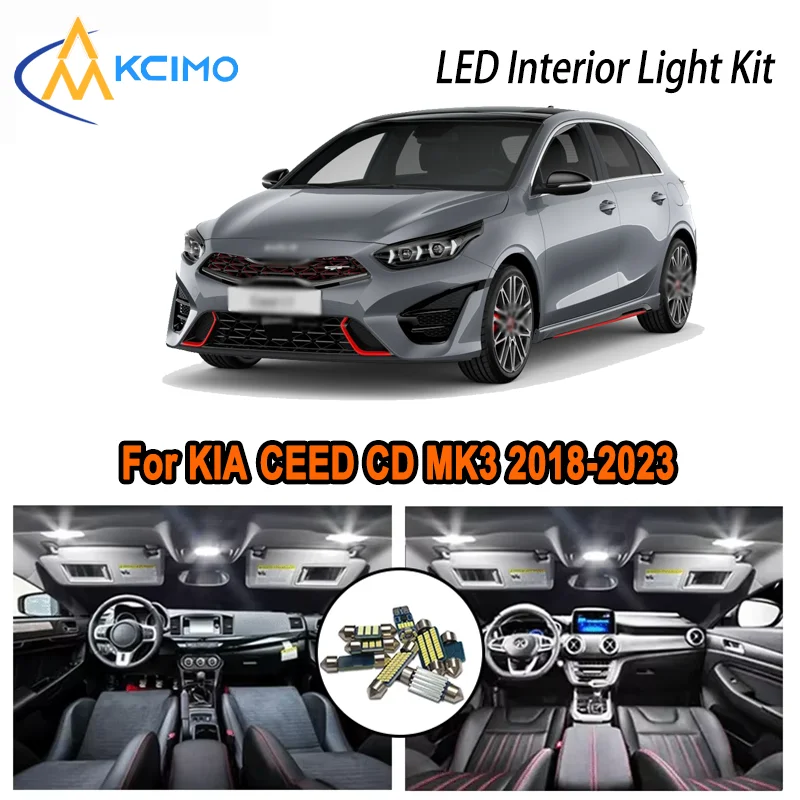 

For KIA CEED CD MK3 2018-2023 2018 2019 2020 2021 2022 2023 LED Interior Dome Map Trunk Light Kit Car Led Lamps Canbus No Error