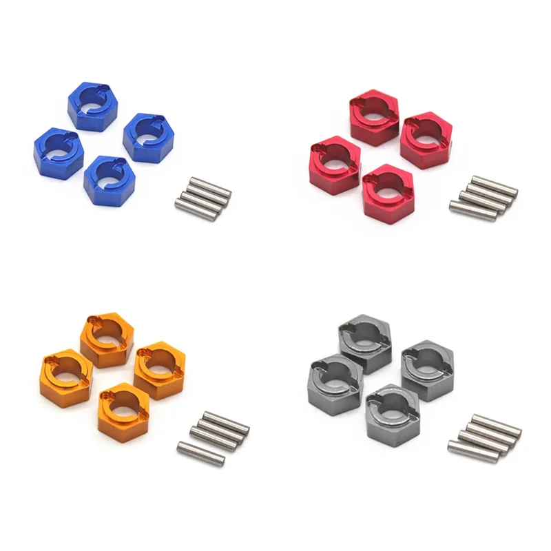 Roda de metal Hex Adaptador para RC Crawler Car, Peças Upgrades, 7mm, FMS FCX24 1/24, 4