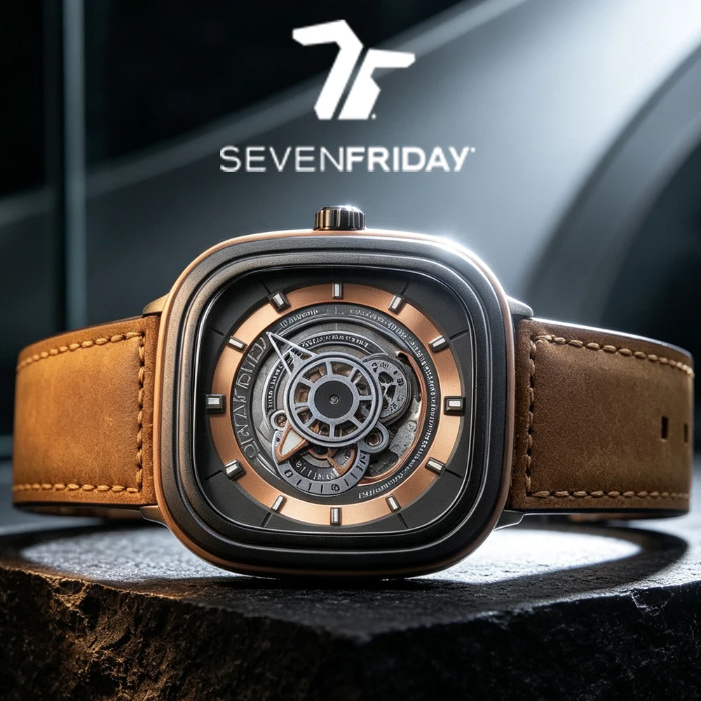 New product SEVENFRIDAY fashion men's watch P2B/03 men's carbon fiber automatic mechanical watch P series waterproof sports luxu