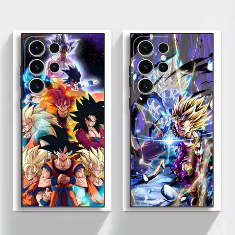 Black Soft Shell Phone Case for Samsung Galaxy S21+ S23 FE S22 Plus S25 Ultra S21 S24 S20 FE S24Ultra Dragons Anime Balls