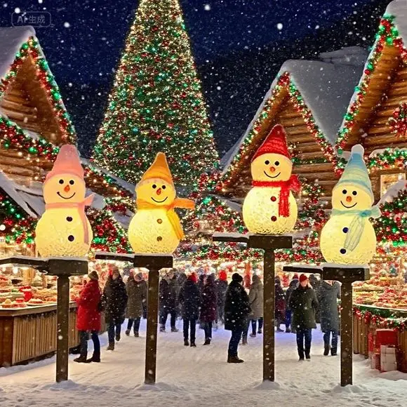 Weihnachtsdekorationen Licht Solarlicht Schneemann Weihnachten Outdoor Solarbetriebene Pfähle Lichter für Flur Terrasse Rasendekoration