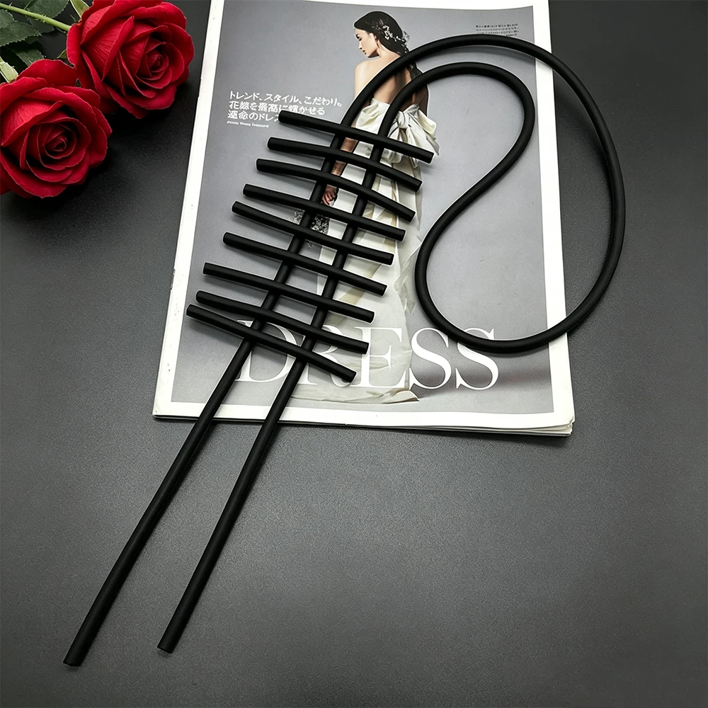 UKEBAY Gothic Pendant Colorful Rubber Necklaces Minimalist Geometric Sweater Fahion Jewelry Lightwieght Daily Clothes Necklace