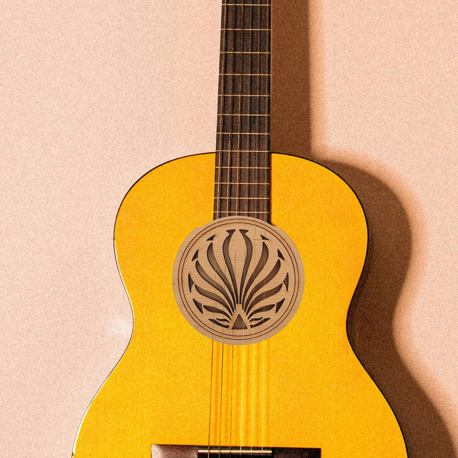 Acoustic Guitar Hole Cover Wood Material Feedback Suppressor Soundhole Protector for Stage Musicians Home Players and Studios