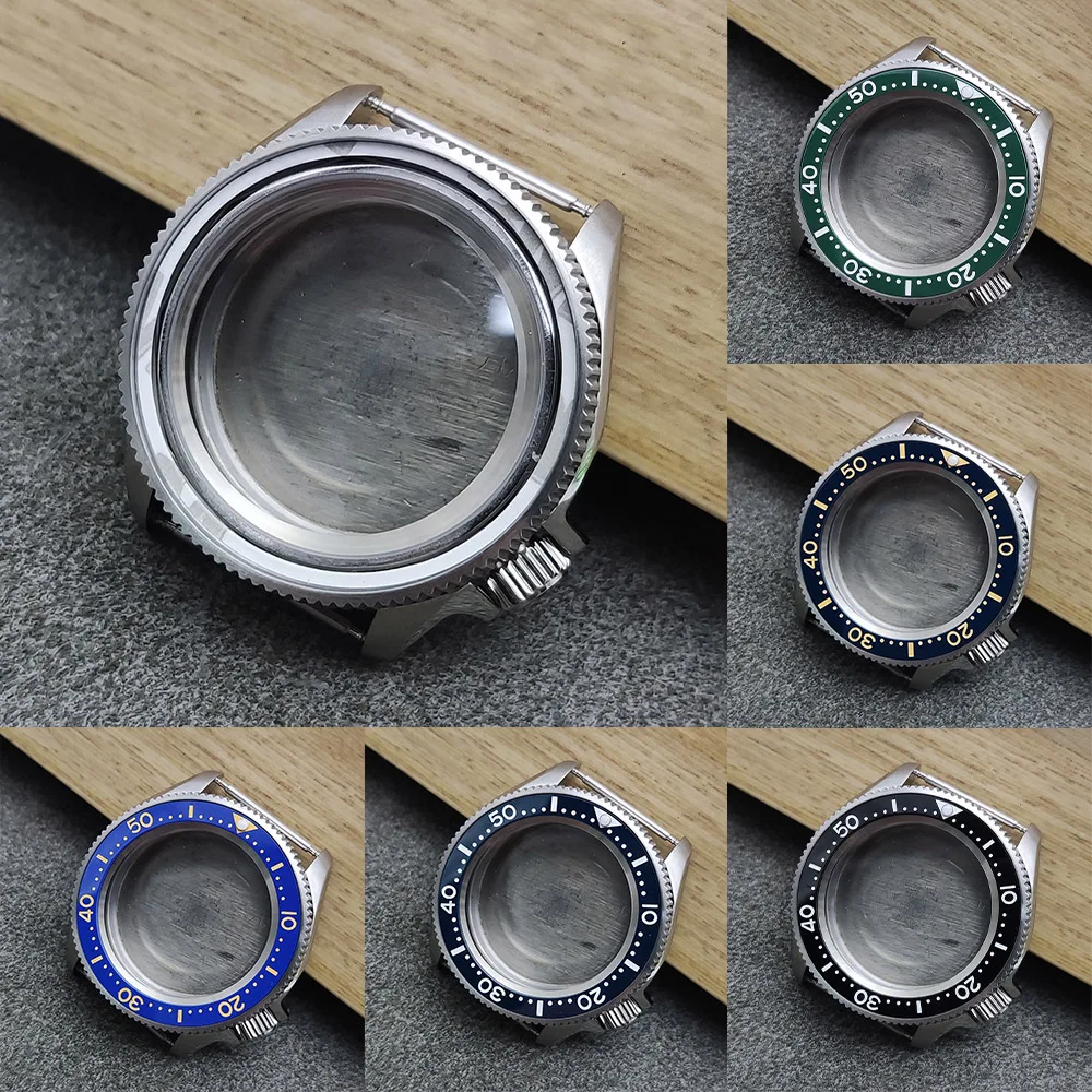 

38MM skx007 Mens Steel Case Sapphire Crystal Watch Accessories Ceramic Bezel for calibre NH35/34/36/4R/7S Movement